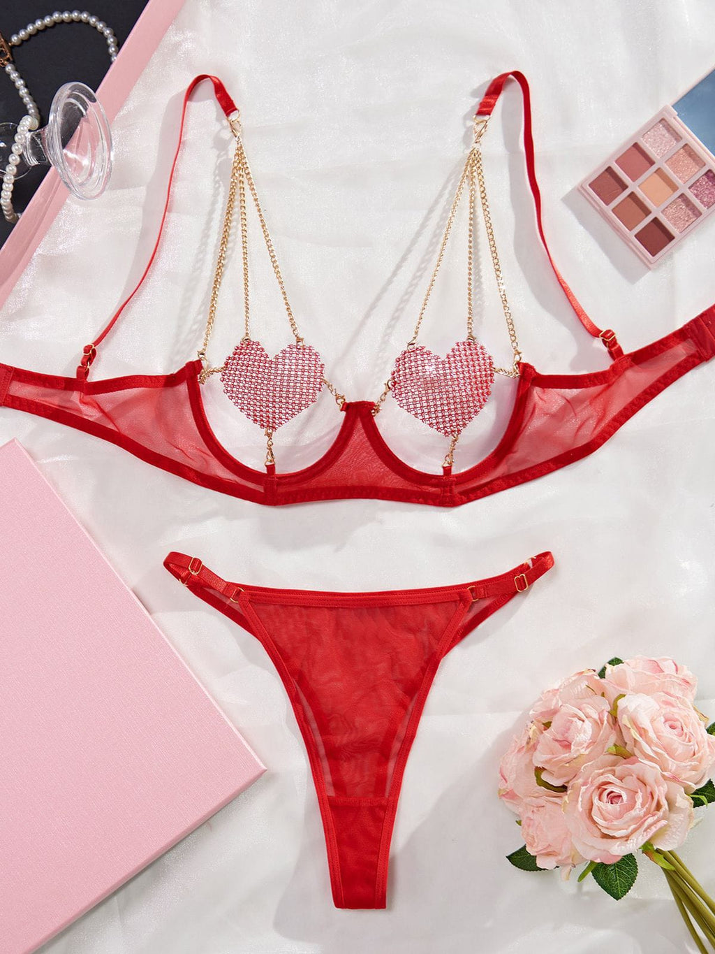 Heart Charm Lingerie Set