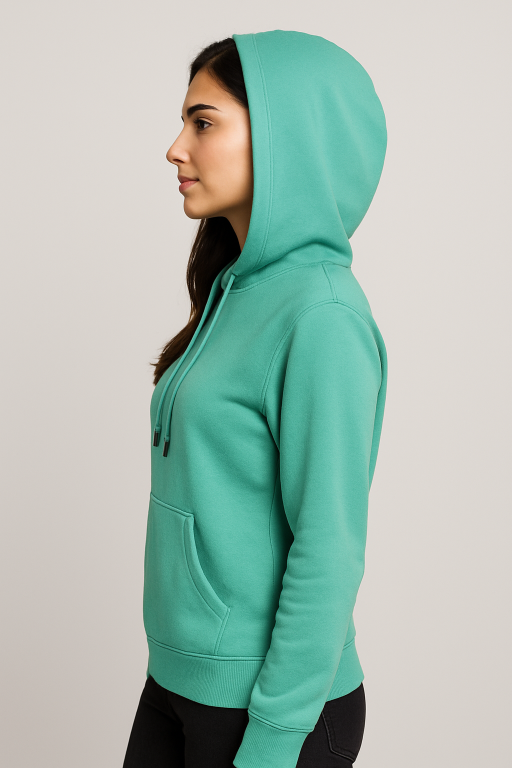 Unisex Casual Green Hoodie
