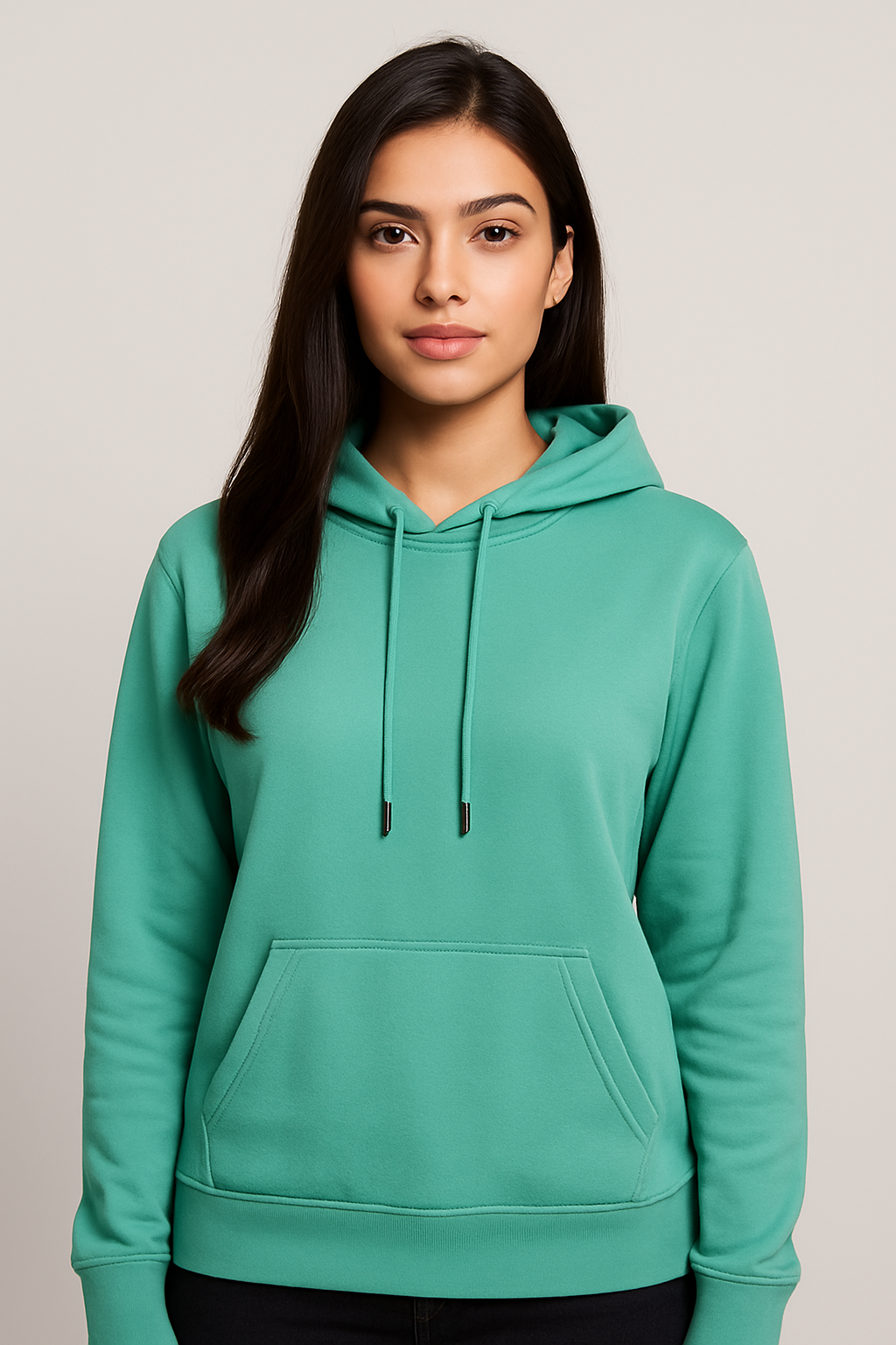 Unisex Casual Green Hoodie