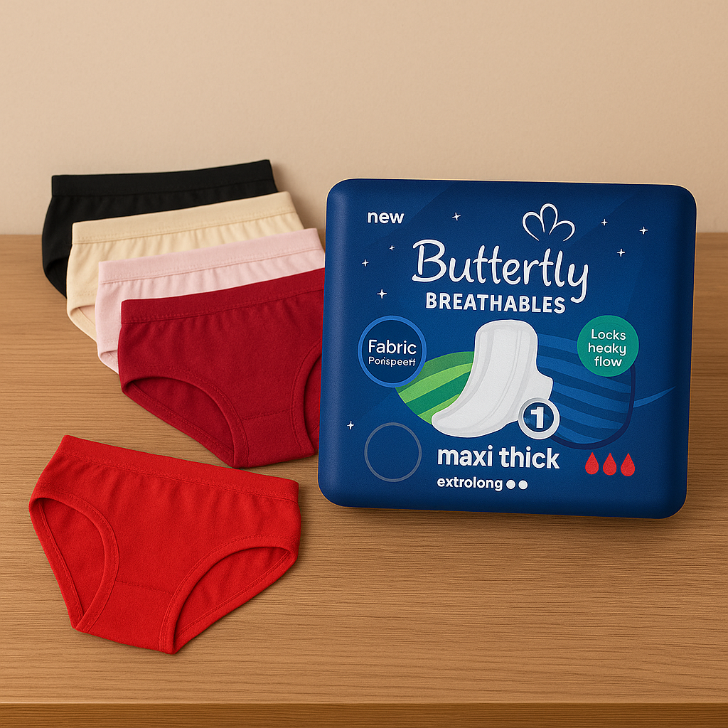 2 Panty Pieces + 1 Butterfly Pad Pack Free!. 🛍️ Limited Stock
