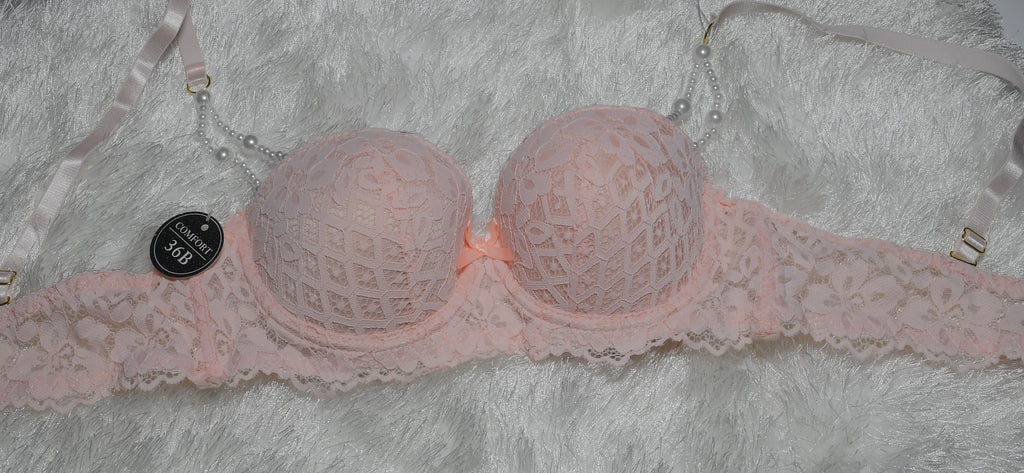 Elegant Lace Lingerie Set with Pearl Straps