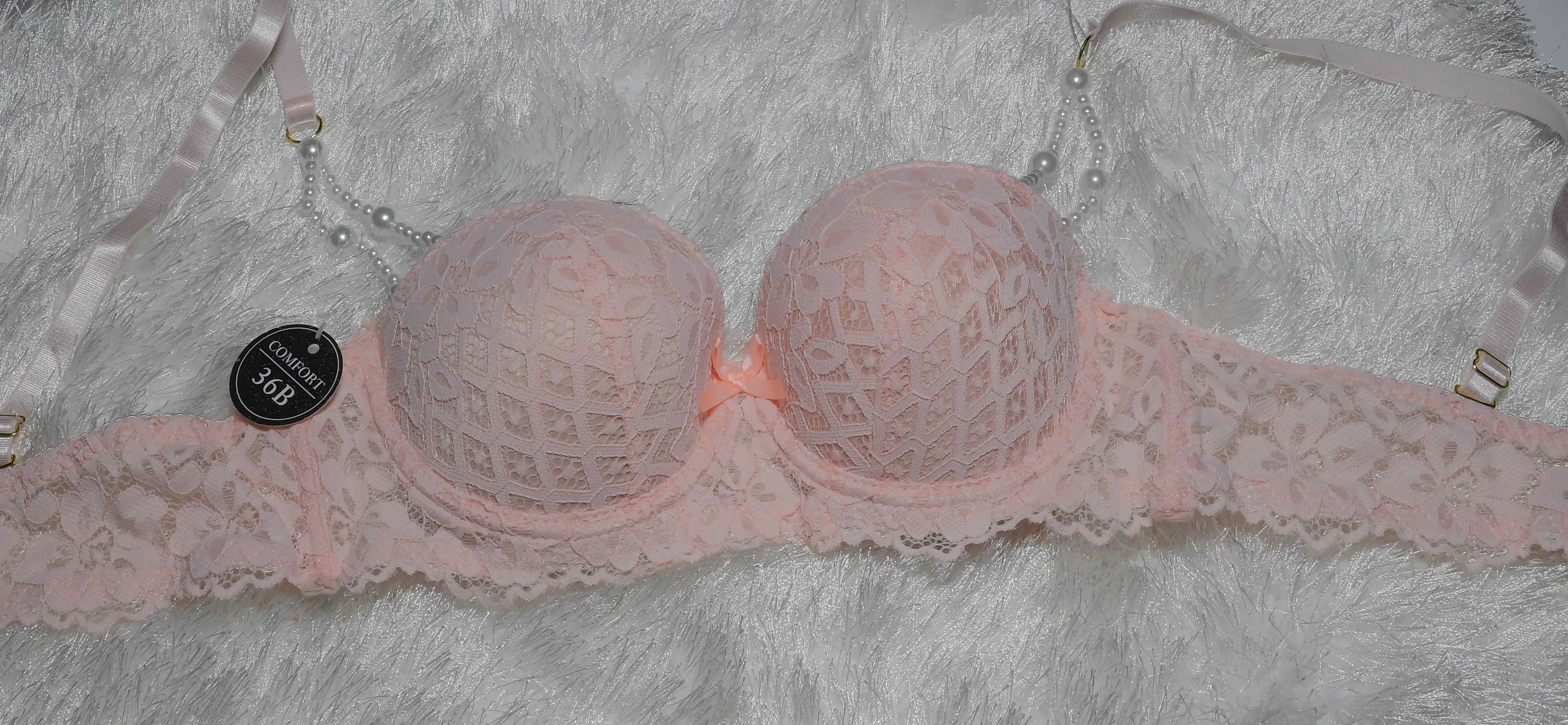 Elegant Lace Lingerie Set with Pearl Straps