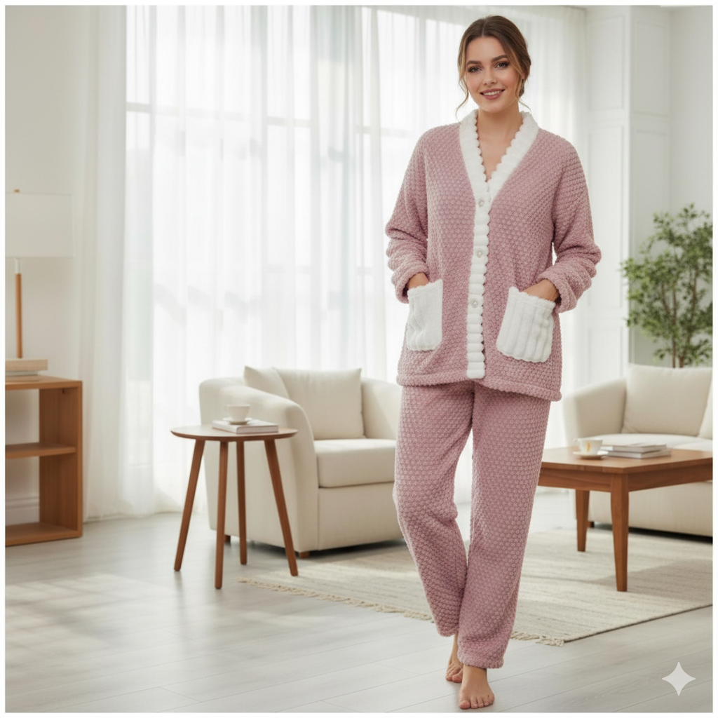 Imported Ladies Fleece Trouser & Shirt Set