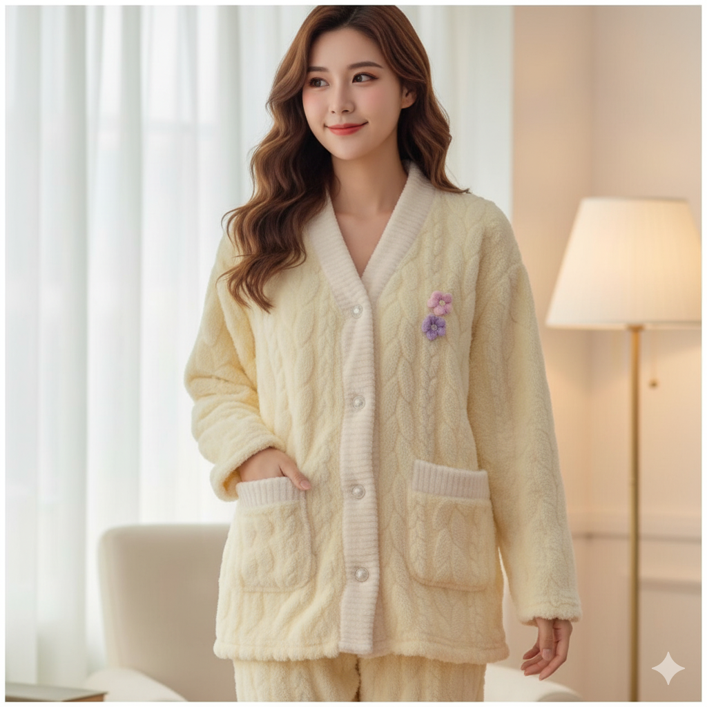 Imported Ladies Fleece Trouser & Shirt Set