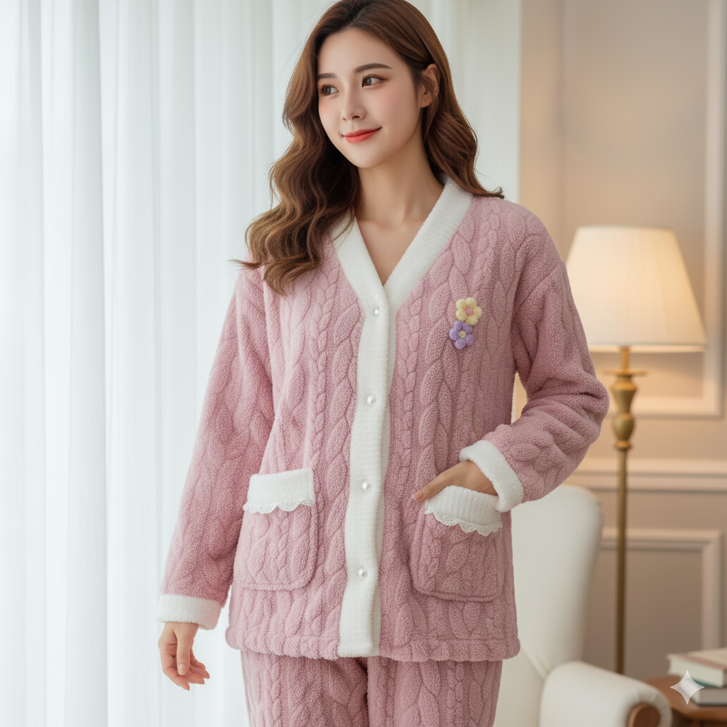Imported Ladies Fleece Trouser & Shirt Set