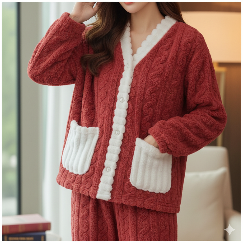 Imported Ladies Fleece Trouser & Shirt Set