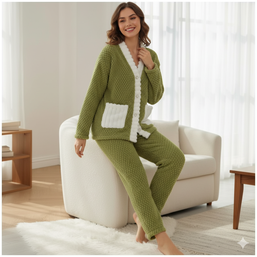 Imported Ladies Fleece Trouser & Shirt Set