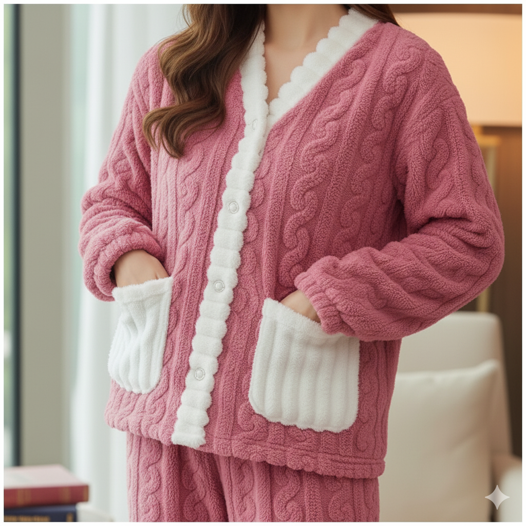 Imported Ladies Fleece Trouser & Shirt Set