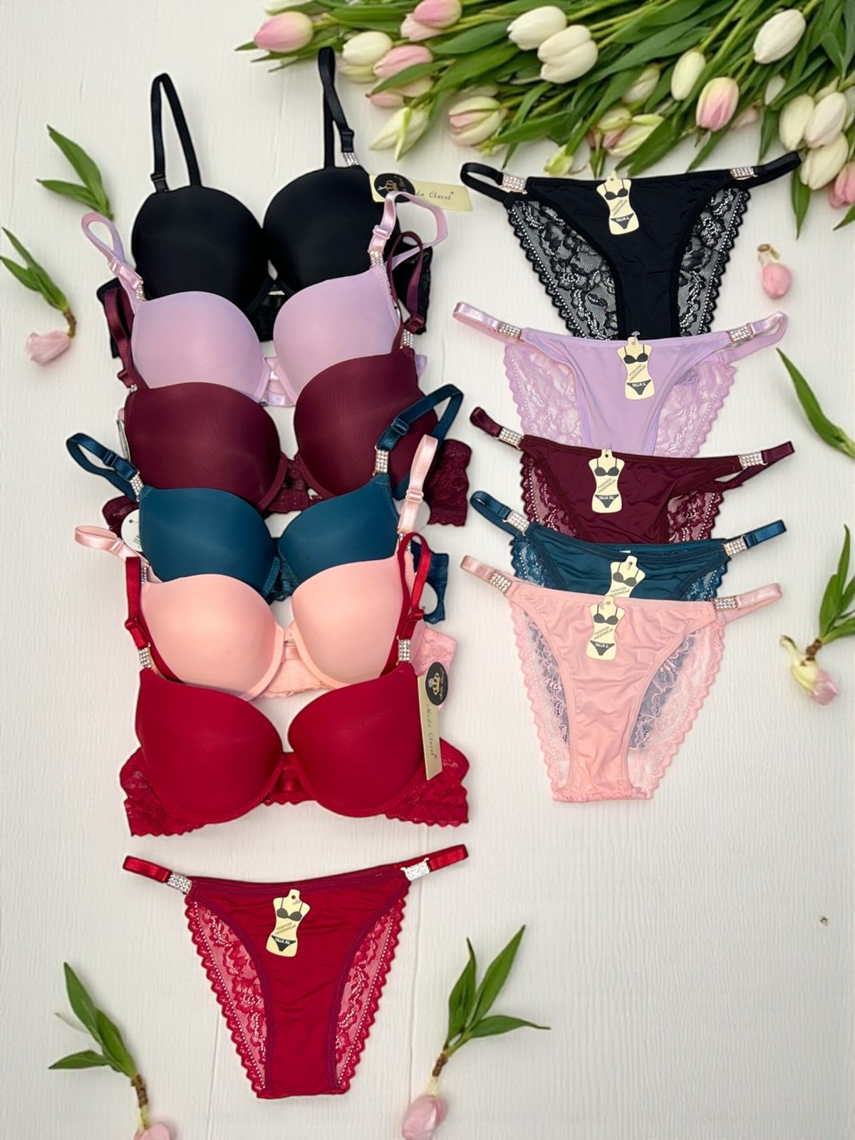 Crimson Desire – Premium Padded Bra & Lace Panty Set