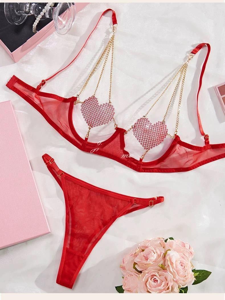 Heart shaped lingerie set