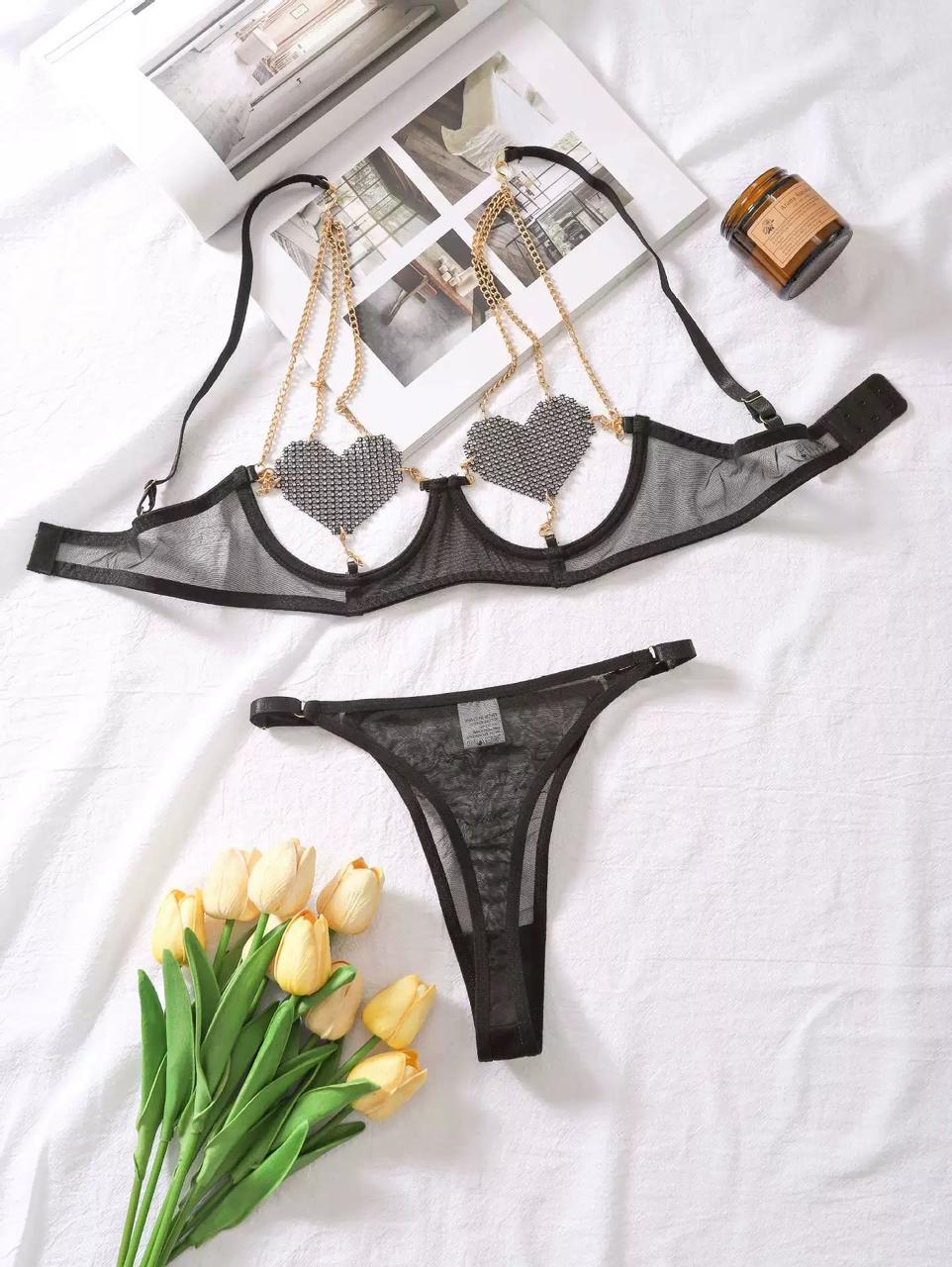 Heart shaped lingerie set