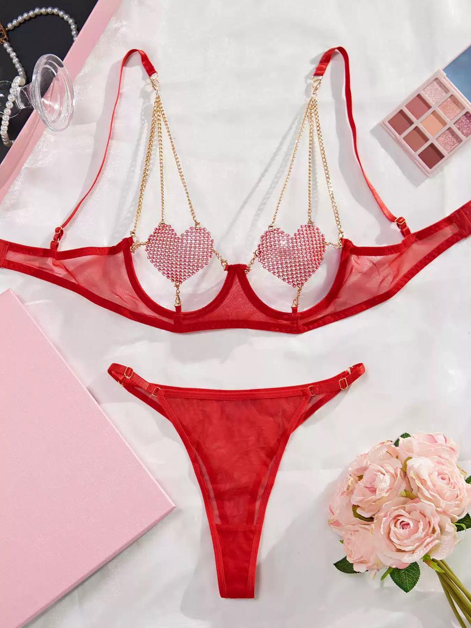 Heart shaped lingerie set